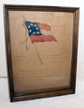 The Stars &amp; Bars 1861 Confe derate Battle Flag Print ~ Framed 6&quot;W x 8&quot;H - £799.34 GBP