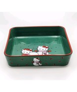 Sanrio Hello Kitty Christmas Snowman Square Baking Dish 9&quot; Ceramic Green... - $570.99 MXN