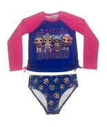 LOL Surprise Licensed Long Sleeve Swim Set Pink &amp; Blue Girls Sz 8-10/12 NWT - $17.80