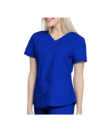 Scrubstar Womens Scrub Top Core Essentials V-Neck Rounded Hem Blue Size ... - $18.40 CAD