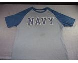 DISCONTINUED USN US NAVY GRAY AND BLUE SHORT SLEEVE T-SHIRT 49X27 - $17.42
