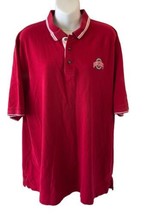 Ohio State Buckeyes Polo Shirt Men&#39;s XL Red Short Sleeve Embroidered Logo - £14.28 GBP