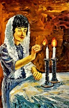 Jewish New Years Postcards by Artist Morris Katz (Pack of 8 cards) - $5.00