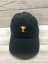 Gold Trophy Otto Cap Hat Hook &amp; Loop Black 1st Place Award Champion VTG ... - $7.82