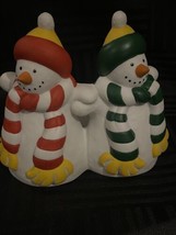 Partylite Snowman candleholder Christmas winter Decor for pillar candle ... - $18.00