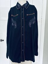 Wrangler Blues Black Pearl Snap Button Up Shirt Paisley Western Rodeo Wo... - $21.88