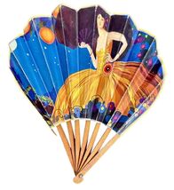 Vintage Folding Hand Fan Art Nouveau Style Paul Iribe? Savoy Hotel - $24.74