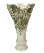 Butterfly Hand Crafted Christian Art Pottery 10&quot; Vase J Van Spijker 2002... - $15.84