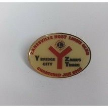 Vintage Lions Club Zanesville Host Bridge City Zane&#39;s Trace Lapel Hat Pin - £4.13 GBP