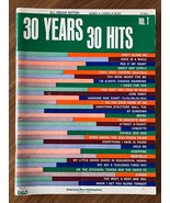 Vintage 30 Years 30 Hits, No 1 All -Organ Edition Sheet Music, United Ar... - £13.47 GBP