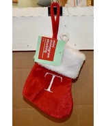 Christmas Monogram Mini Stockings You Choose The Letter 7&quot;x 5&quot; Plush Sof... - £3.02 GBP