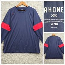 Rhone Shirt Mens XL Blue Long Sleeve Pullover Stretch Performance Active... - £17.51 GBP