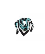 BOUTIQUE MOSCHINO  Turquoise Heart Print Silk Scarf - $99.95