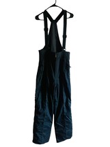 Mens Head Skiwear Overall Pant Medium Black Lined Filled Adjustable Strap Zip - £29.73 GBP