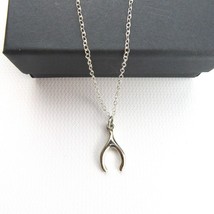 NEW- Sterling Silver Wishbone Charm  and silver chain Necklace - £15.10 GBP