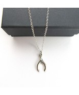 NEW- Sterling Silver Wishbone Charm  and silver chain Necklace - £15.10 GBP