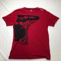 Reebok Basket T Shirt Uomo M Rosso Misto Cotone Manica Corta SPORTS Pale... - £9.01 GBP