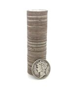 1916 - 1945 Mercury Dime Roll Circulated Condition 50 Coins No Rare Dates - $393.52