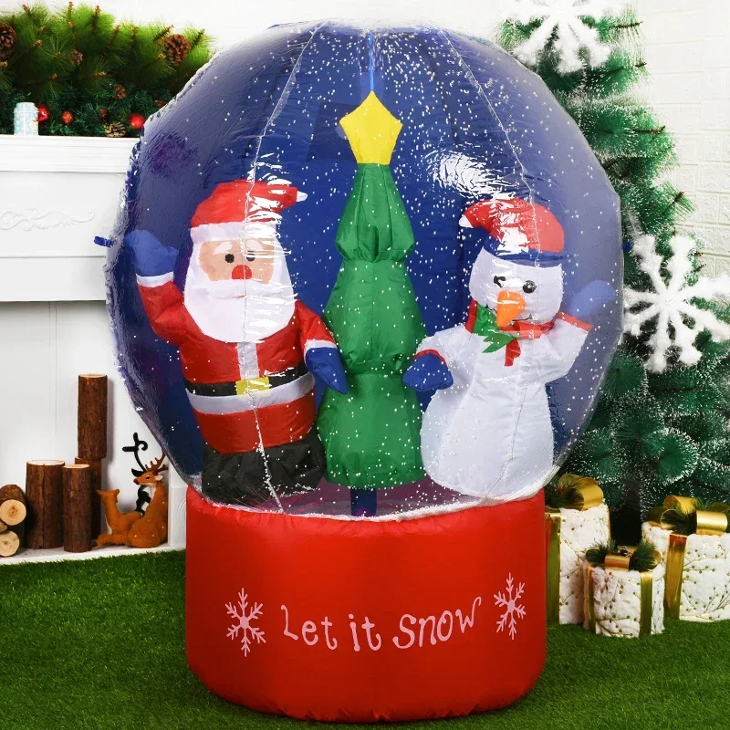 Christmas Inflatable Decoration Santa Claus Snowman Hot Air Balloon LED Lighted - £49.92 GBP+