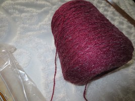 16 Oz. Phentex Acrylic & Mohair Machine Knitting Heather Red Yarn - 1498 Yds. - $15.00