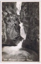 Postcard RPPC Johnson Canyon Falls Alberta Byron Harmon Along The CPR Line - £3.94 GBP