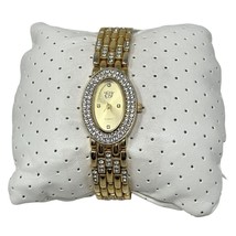 EJ Women&#39;s Gold Toned Fashion Watch Rhinestones Oval Face 7 Inch - £7.66 GBP