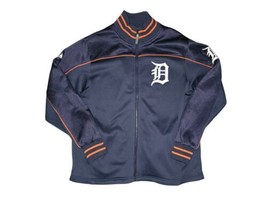 Majestic Authentic Detroit Tigers Embroidered Full Zip Jacket Navy Size ... - £26.73 GBP