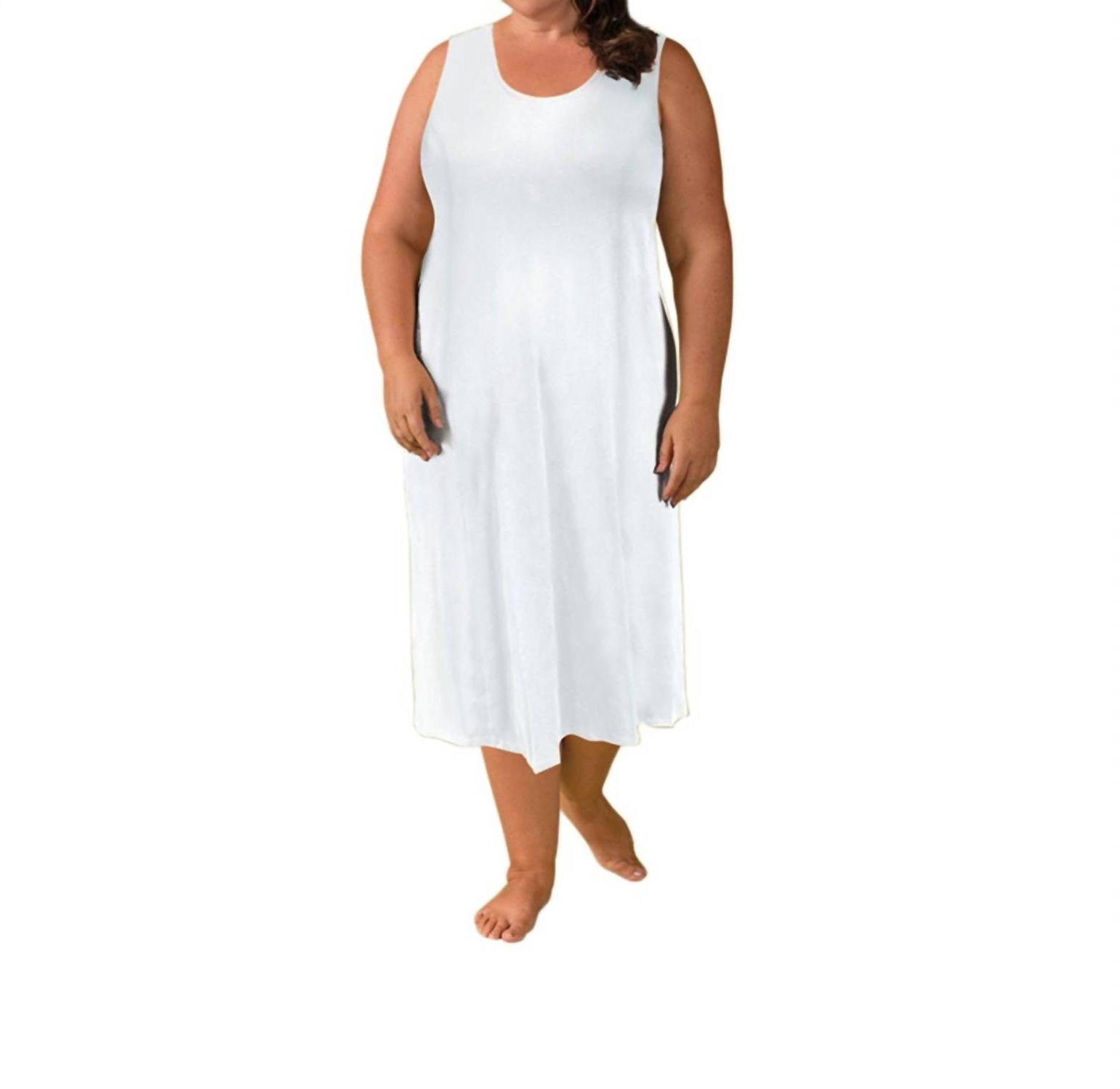 On The Plus Side Solid Cotton Tank Dress - Plus Size Size 4X (30W-32W) - $43.56