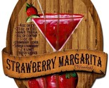 3-D Strawberry Margarita Laser Cut Metal Sign - £46.70 GBP