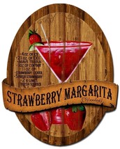 3-D Strawberry Margarita Laser Cut Metal Sign - $59.35