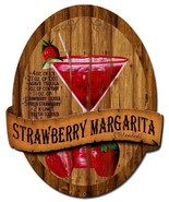 3-D Strawberry Margarita Laser Cut Metal Sign - $59.95