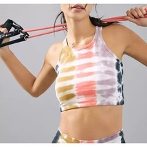 Electric &amp; Rose Bella Tie-Dye Sports Bra Racerback Colorful L - £18.93 GBP