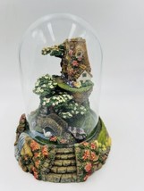 Franklin Mint Figurine Cobblestone Bridge Cottage Glass Dome Hand-Painte... - £35.99 GBP