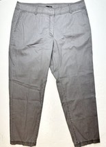 Eileen Fisher Chino Straight Leg Pants Womens 14 Gray Cotton/Lyocell Zipper - $19.99