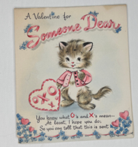 Vintage Valentines Day Pop Up Card Kitten With Heart For Someone Dear - £7.14 GBP