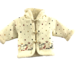 Childs Girls Fleece Coat Jacket Embroidered Winter Coat French Unbranded... - $34.69