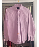 Nordstrom Mens Shop Dress Shirt Mens 15 32/33 Purple Extra Trim Fit  Non... - $185.14 MXN
