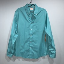 Dockers NWT No Wrinkle Shirt Sz L Green Long Sleeve Button Down MSRP $55 - £19.11 GBP
