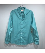 Dockers NWT No Wrinkle Shirt Sz L Green Long Sleeve Button Down MSRP $55 - £18.16 GBP