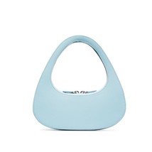 [EAM] Women New Triangle Small Round Bag Goose Egg Bag Hand Bag PU Leather Flap  - £32.28 GBP