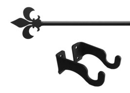 Village Wrought Iron Fleur De Lis Curtain Rod (extends 35 inches) - $64.95