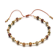  boho natural stone bracelets for women small beaded bohemian jewelry handmade braiding thumb200