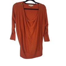 Michael Michael Kors Blouse Medium Womens Orange Long Sleeve Scoop Neck ... - $22.00