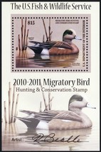 RW77b, Mint NH Signed Souvenir Sheet of One Duck Stamp - Stuart Katz - $50.00