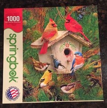 Springbok 1000 Piece Jigsaw Puzzle &quot;Feathered Retreat&quot; Birds Goldfinch C... - $7.66