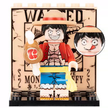One Piece Monkey D. Luffy Custom Printed Minifigure Lego Compatible Bric... - £3.12 GBP