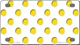 Yellow White Polka Dot Novelty Mini Metal License Plate Tag - £12.02 GBP