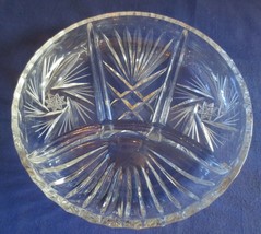 Relish Nut Candy Dish Vintage 4 Part  Clear Star and pinwheel design - £15.63 GBP