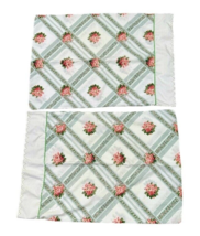 Vintage Springmaid Floral Roses Standard Pillowcases Set of 2 Embroidered Edges - £12.16 GBP