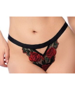 FLORAL EMBROIDERED UNDEWIRE  BRA TOP & THONG UNTAMED RED BLACK ROSE FLOW... - €33,49 EUR FLORAL EMBROIDERED UNDEWIRE  BRA TOP & THONG UNTAMED RED BLACK ROSE FLOW... - €33,49 EUR